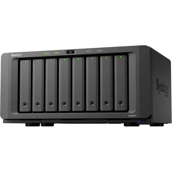 Synology DS1825+ network storage, for 8 drives, AMD Ryzen V1500B, 8 GB DDR4 Synology DS1825+ network storage, for 8 drives, AMD Ryzen V1500B, 8 GB DDR4