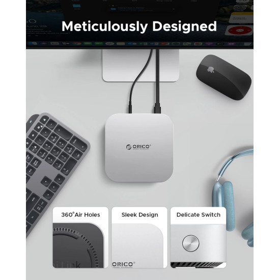 Orico докинг станция SSD Docking station M.2 NVMe - USB-C(10Gbps) x 1, USB3.2 x 2, USB2.0 x 2, M.2 x 1, Audio, SD/TF 4.0 - MiniLink M49P-EU-SV Orico докинг станция SSD Docking station M.2 NVMe - USB-C(10Gbps) x 1, USB3.2 x 2, USB2.0 x 2, M.2 x 1, Audio, SD/TF 4.0 - MiniLink M49P-EU-SV