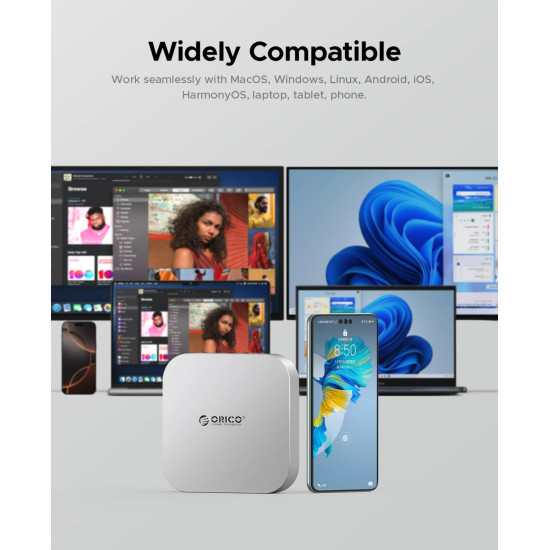 Orico докинг станция SSD Docking station M.2 NVMe - USB-C(10Gbps) x 1, USB3.2 x 2, USB2.0 x 2, M.2 x 1, Audio, SD/TF 4.0 - MiniLink M49P-EU-SV Orico докинг станция SSD Docking station M.2 NVMe - USB-C(10Gbps) x 1, USB3.2 x 2, USB2.0 x 2, M.2 x 1, Audio, SD/TF 4.0 - MiniLink M49P-EU-SV