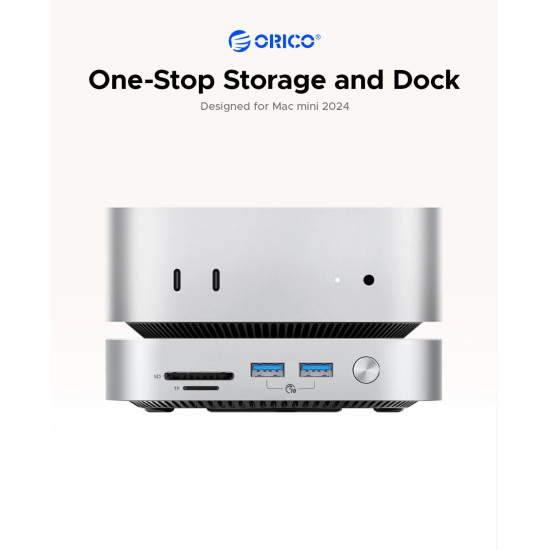 Orico докинг станция SSD Docking station M.2 NVMe - USB4(40Gbps) x 1, USB3.2(10Gbps) x 3, M.2 SSD x 2, SD/TF 4.0 - MiniLink M47P-EU-SV Orico докинг станция SSD Docking station M.2 NVMe - USB4(40Gbps) x 1, USB3.2(10Gbps) x 3, M.2 SSD x 2, SD/TF 4.0 - MiniLink M47P-EU-SV