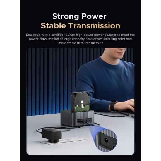 Orico докинг станция Storage - HDD/M.2 Dock - 2 BAY Offline Clone 2.5/3.5/M.2 NVMe USB-C/USB-A - IT28E-C-EU-GY Orico докинг станция Storage - HDD/M.2 Dock - 2 BAY Offline Clone 2.5/3.5/M.2 NVMe USB-C/USB-A - IT28E-C-EU-GY