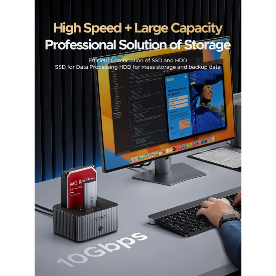 Orico докинг станция Storage - HDD/M.2 Dock - 2 BAY Offline Clone 2.5/3.5/M.2 NVMe USB-C/USB-A - IT28E-C-EU-GY Orico докинг станция Storage - HDD/M.2 Dock - 2 BAY Offline Clone 2.5/3.5/M.2 NVMe USB-C/USB-A - IT28E-C-EU-GY