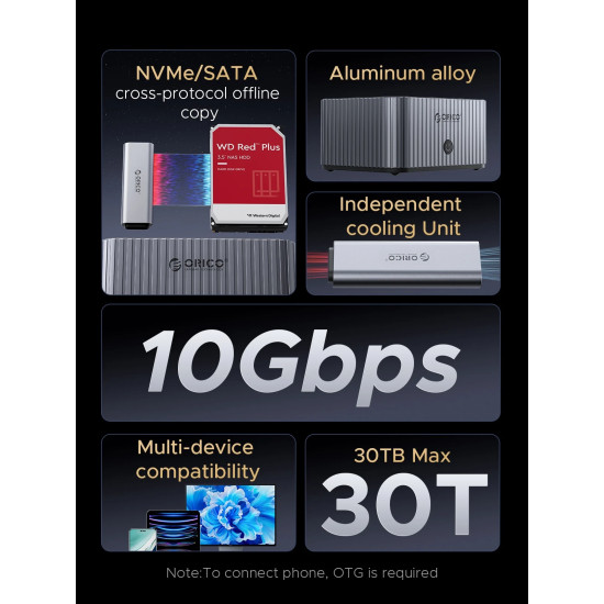 Orico докинг станция Storage - HDD/M.2 Dock - 2 BAY Offline Clone 2.5/3.5/M.2 NVMe USB-C/USB-A - IT28E-C-EU-GY Orico докинг станция Storage - HDD/M.2 Dock - 2 BAY Offline Clone 2.5/3.5/M.2 NVMe USB-C/USB-A - IT28E-C-EU-GY