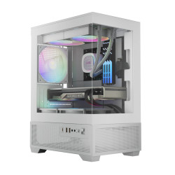 Gamdias кутия Case mATX - AURA GC9M Elite White - 3 x 120 mm A-RGB, USB-C, Tempered Glass Gamdias кутия Case mATX - AURA GC9M Elite White - 3 x 120 mm A-RGB, USB-C, Tempered Glass