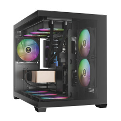 Gamdias кутия Case mATX - AURA GC10M v2 - 3 x 120 mm A-RGB, USB-C, Tempered Glass Gamdias кутия Case mATX - AURA GC10M v2 - 3 x 120 mm A-RGB, USB-C, Tempered Glass