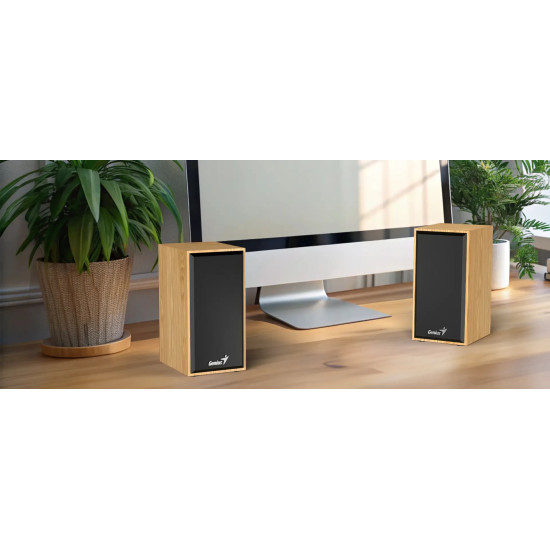 Genius тонколони Speakers 2.0 - SP-HF180 - 6W, USB, Pine Wood
