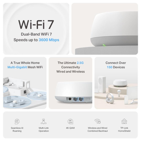 Mesh System TP-Link Deco BE25, Wi-Fi 7, BE3600 (3-Pack) Mesh System TP-Link Deco BE25, Wi-Fi 7, BE3600 (3-Pack)