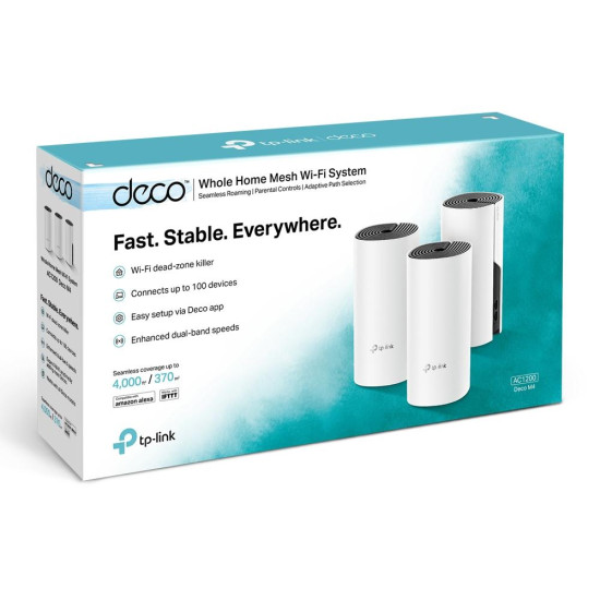 TP-Link Deco M4, AC1200 Whole Home Mesh Wi-Fi System(3-pack) TP-Link Deco M4, AC1200 Whole Home Mesh Wi-Fi System(3-pack)