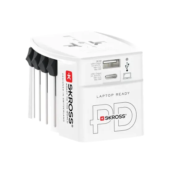 Skross универсален адаптер 220V , 30W, бял
