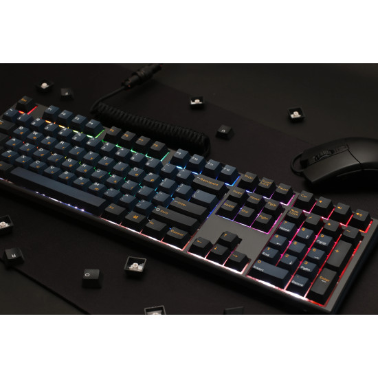 Ducky професионална геймърска механична клавиатура Professional Gaming Mechanical Keyboard One 3 Pro Nazca Line - 8K, Cherry MX2A RGB Silent Red [Linear]
