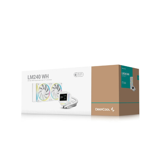 DeepCool водно охлаждане Water Cooling LM240 WH - 2.4 inch IPS Display, Addressable RGB DeepCool водно охлаждане Water Cooling LM240 WH - 2.4 inch IPS Display, Addressable RGB