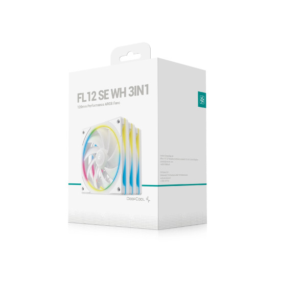 DeepCool Комплект вентилатори Fan Pack 3-in-1 3x120mm - FL12 SE 3IN1 WH - Luminous Halo ARGB DeepCool Комплект вентилатори Fan Pack 3-in-1 3x120mm - FL12 SE 3IN1 WH - Luminous Halo ARGB