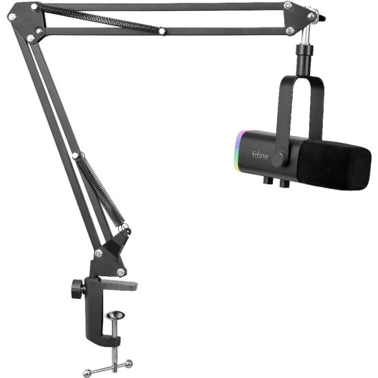 Microphone Adjustable Boom Arm FIFINE AM8T Dynamic RGB - Black