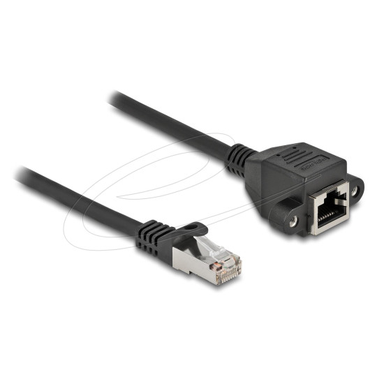 Delock Network cable extension S/FTP RJ45 male to RJ45 female, Cat. 6A, 25 cm, black Delock Network cable extension S/FTP RJ45 male to RJ45 female, Cat. 6A, 25 cm, black