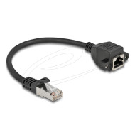 Delock Network cable extension S/FTP RJ45 male to RJ45 female, Cat. 6A, 25 cm, black Delock Network cable extension S/FTP RJ45 male to RJ45 female, Cat. 6A, 25 cm, black