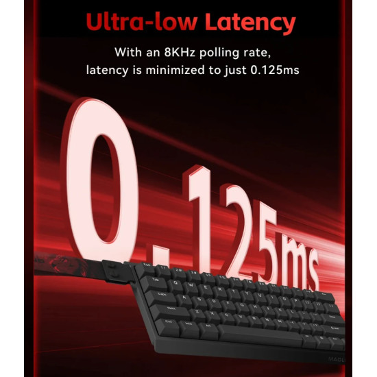 Madlions професионална геймърска механична клавиатура Professional Gaming Mechanical Keyboard MAD 60 HE Flagship V2 - 8K, Magnetic Amber Pro Switches - Black Madlions професионална геймърска механична клавиатура Professional Gaming Mechanical Keyboard MAD 60 HE Flagship V2 - 8K, Magnetic Amber Pro Switches - Black