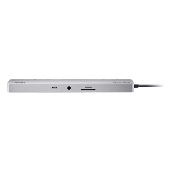 ATEN Docking 11-in-1 USB-C Multiport Dock + Power Pass-Through, 2 x HDMI, LAN, 3.5mm, USB-C, SD Card, microSD, 3 x USB 3.2 ATEN Docking 11-in-1 USB-C Multiport Dock + Power Pass-Through, 2 x HDMI, LAN, 3.5mm, USB-C, SD Card, microSD, 3 x USB 3.2