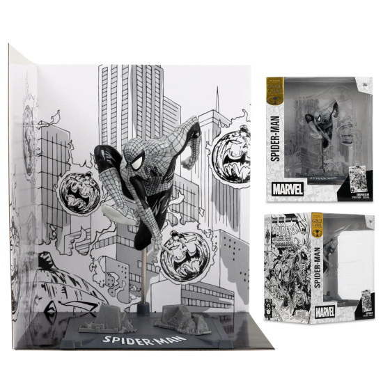Figure FMarvel Spider-Man (Line Art) 1:10th Scale Collectible with Scene (Spider-Man #6) Gold Label Figure FMarvel Spider-Man (Line Art) 1:10th Scale Collectible with Scene (Spider-Man #6) Gold Label