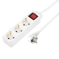 Hama Power Strip, 3-Way, with Switch, 1.4 m, white Hama Power Strip, 3-Way, with Switch, 1.4 m, white