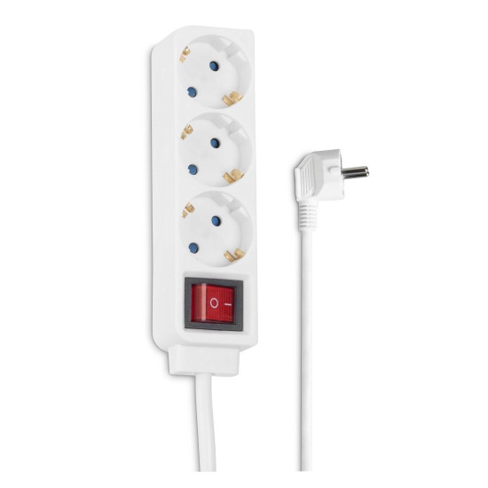 Hama Power Strip, 3-Way, with Switch, 1.4 m, white Hama Power Strip, 3-Way, with Switch, 1.4 m, white