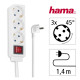 Hama Power Strip, 3-Way, with Switch, 1.4 m, white Hama Power Strip, 3-Way, with Switch, 1.4 m, white