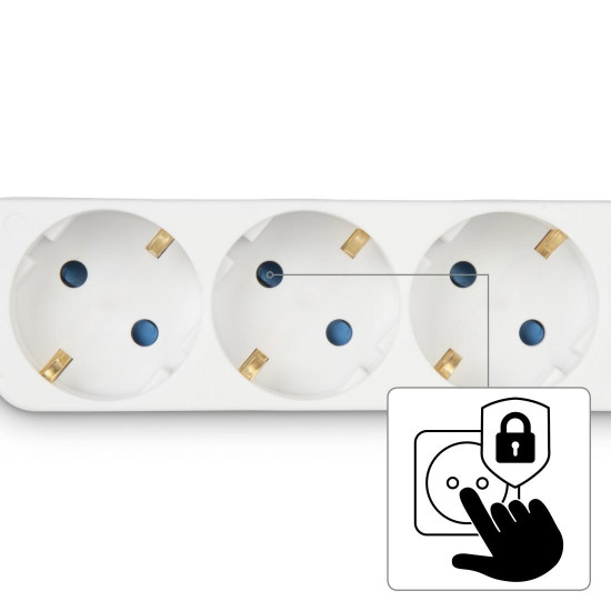 Hama Power Strip, 3-Way, with Switch, 1.4 m, white Hama Power Strip, 3-Way, with Switch, 1.4 m, white