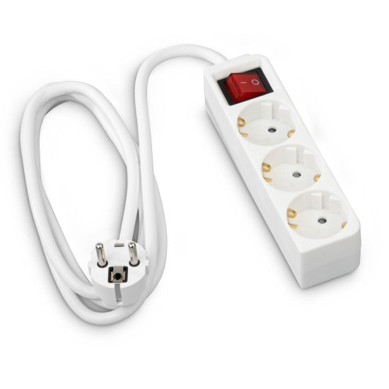 Hama Power Strip, 3-Way, with Switch, 1.4 m, white Hama Power Strip, 3-Way, with Switch, 1.4 m, white