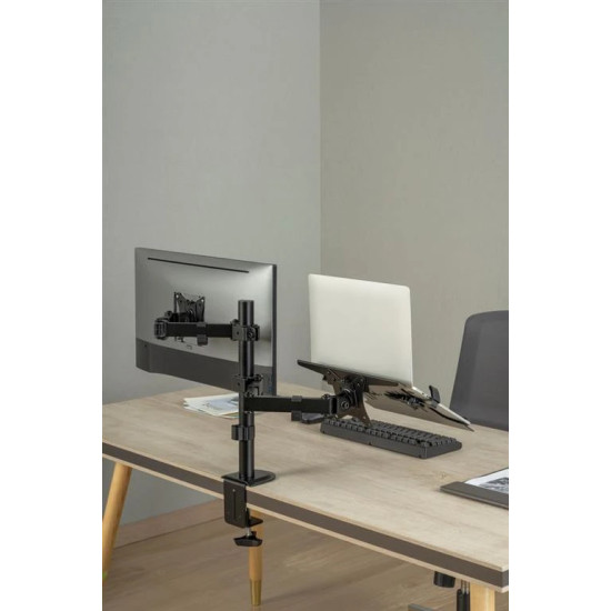 Gembird Стойка за монитор с лаптоп стойка Monitor Mount with Laptop holder - MA-DA-03 Gembird Стойка за монитор с лаптоп стойка Monitor Mount with Laptop holder - MA-DA-03