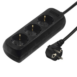 Hama 3-Way Power Strip, with Incr. Touch Protect., 1.4 m, black Hama 3-Way Power Strip, with Incr. Touch Protect., 1.4 m, black