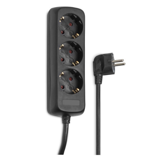 Hama 3-Way Power Strip, with Incr. Touch Protect., 1.4 m, black Hama 3-Way Power Strip, with Incr. Touch Protect., 1.4 m, black