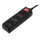 Hama Power Strip, 3-Way, with Switch, 1.4 m, black Hama Power Strip, 3-Way, with Switch, 1.4 m, black