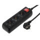 Hama Power Strip, 3-Way, with Switch, 1.4 m, black Hama Power Strip, 3-Way, with Switch, 1.4 m, black