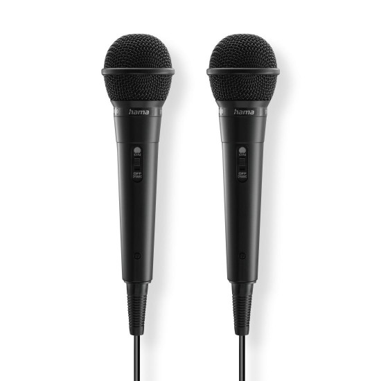 Hama “Karaoke” Dynamic Microphone, Jack Cable 2.5 m + Adap., On/Off, Set of 2 Hama “Karaoke” Dynamic Microphone, Jack Cable 2.5 m + Adap., On/Off, Set of 2