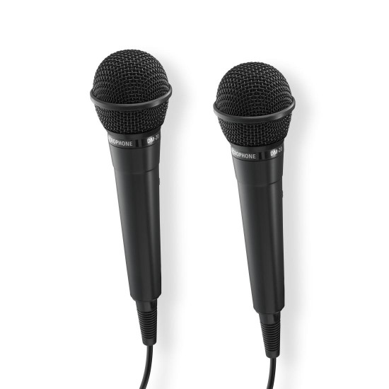 Hama “Karaoke” Dynamic Microphone, Jack Cable 2.5 m + Adap., On/Off, Set of 2 Hama “Karaoke” Dynamic Microphone, Jack Cable 2.5 m + Adap., On/Off, Set of 2
