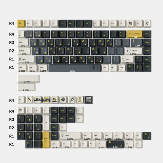 Капачки за механична клавиатура Keychron Cherry Profile Dye-Sub PBT Full Keycap Set - Retro Garage Капачки за механична клавиатура Keychron Cherry Profile Dye-Sub PBT Full Keycap Set - Retro Garage