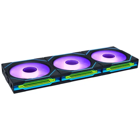 Вентилатори 3бр Lian Li UNI FAN SL-INF Wireless ARGB PWM Reverse - 120 mm Черни + Контролер Вентилатори 3бр Lian Li UNI FAN SL-INF Wireless ARGB PWM Reverse - 120 mm Черни + Контролер