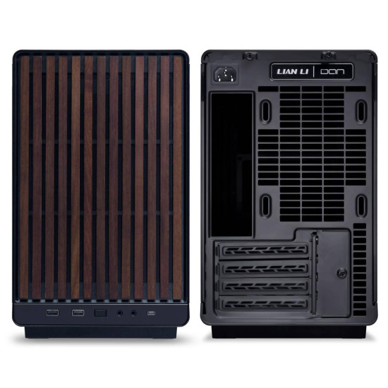 Case Lian Li DAN A3-mATX Wood Edition Black, Tempered Glass, Micro Tower