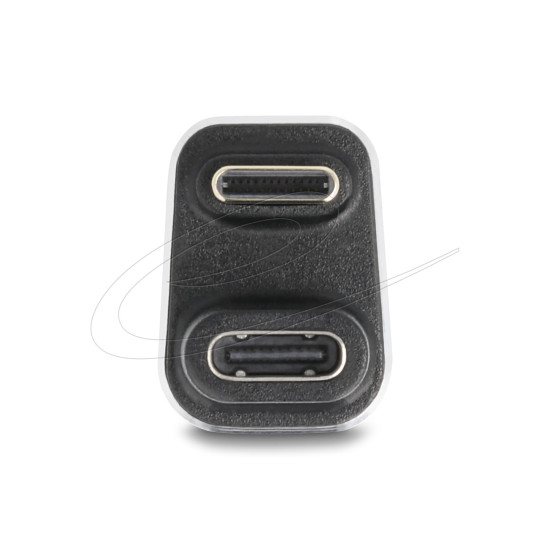 Delock Адаптер USB-C мъжко към женско USB-C, под  180° ,  40 Gbps PD 3.1 240 W ,  U-образен 8K 60 Hz metal