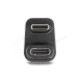 Delock Адаптер USB-C мъжко към женско USB-C, под  180° ,  40 Gbps PD 3.1 240 W ,  U-образен 8K 60 Hz metal