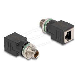 Адаптер Delock X-coded 8 pin мъжко към  RJ45 jack straight