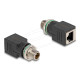 Адаптер Delock X-coded 8 pin мъжко към  RJ45 jack straight