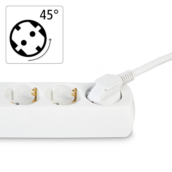 Hama 3-Way Multiple Socket Outlet, with Shutter - Incr. Touch Protect., 1.4 m, white
