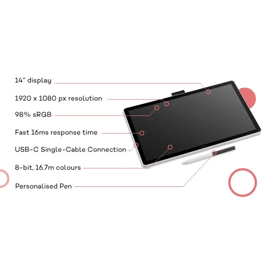 WACOM Graphics display tablet One pen display 14.0