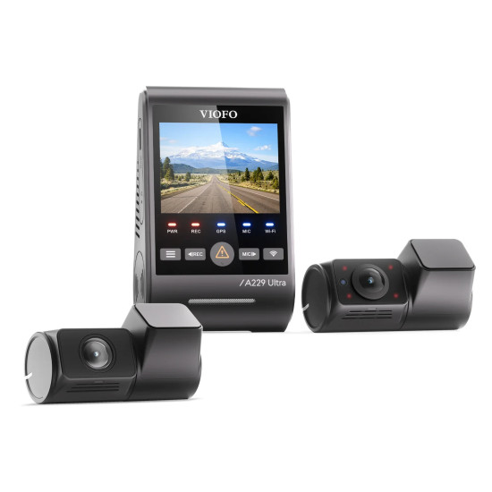 VIOFO Видеорегистратор Dash Cam A229 Ultra 3 Channel - 4K, HDR, Dual Sony STARVIS 2 8MP, GPS, Bluetooth