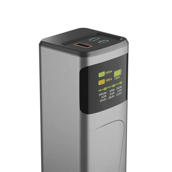 HAMA Външна батерия „High Power“, 200 W, 24000 mAh, 2x USB-C, USB-A, бързо зареждане