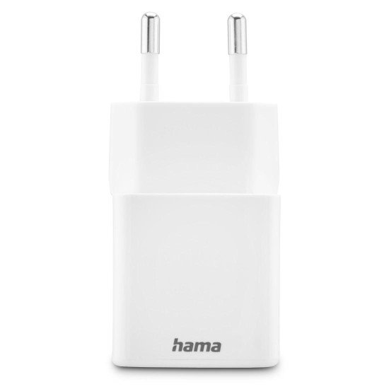 Hama Fast Charger, 1x USB-C, 1x USB-A, Mini-Charger, PD, 20 W, white