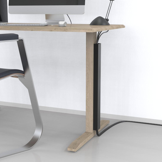 HAMA Магнитен кабелен канал, 55 см, за монтаж на крака на маса, черен