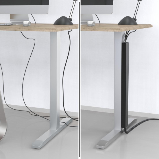 HAMA Магнитен кабелен канал, 55 см, за монтаж на крака на маса, черен