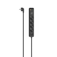 Hama Power Strip, 4-Way, USB-C/A 65 W, PD, Switch, 1.4 m, black/grey