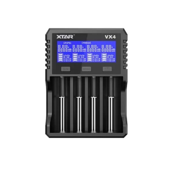 Charger for NIMH/LiIon batteries 4 slots LCD display USB VX4 SET XTAR